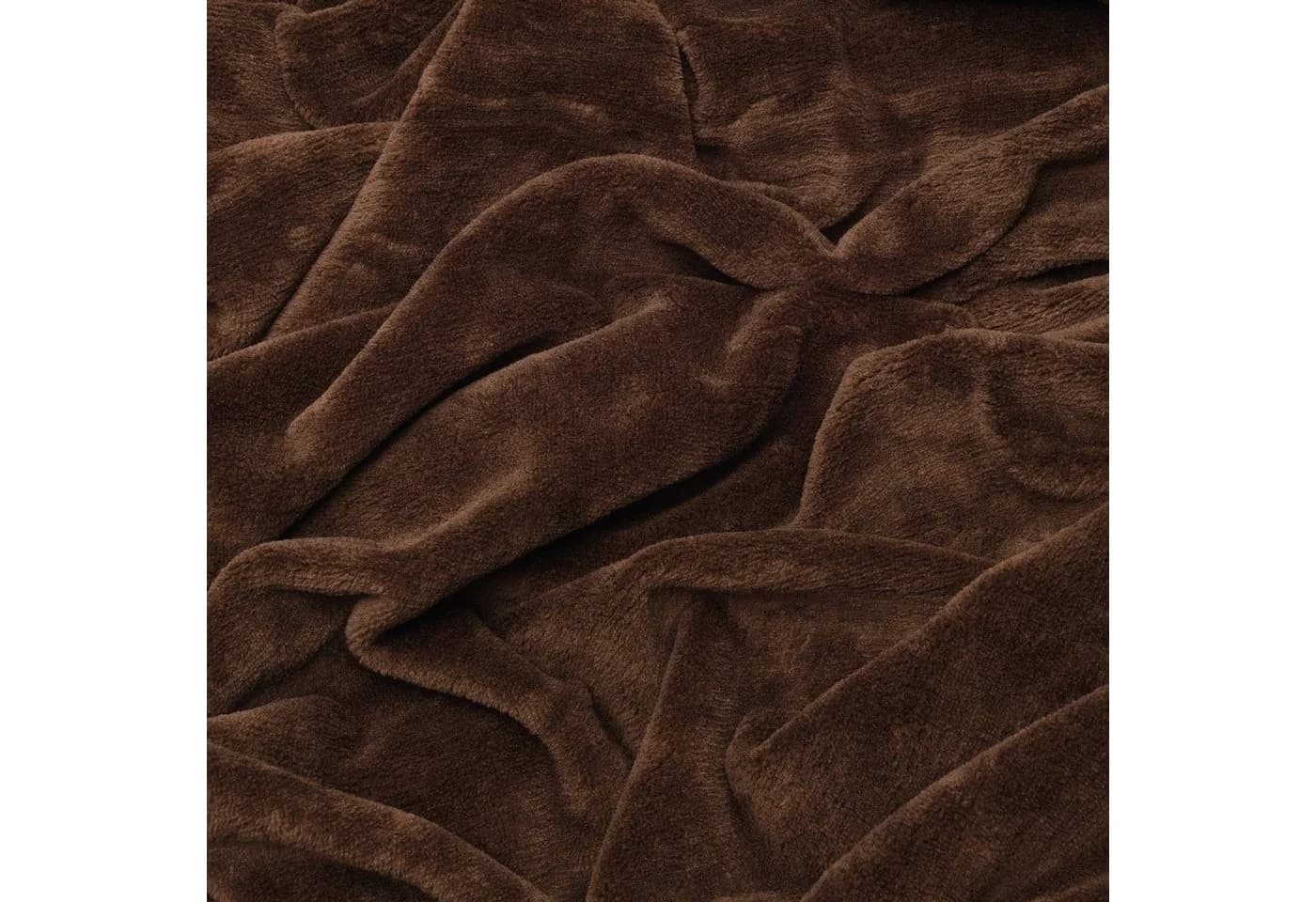 Beautissu Wohndecke Aurelia Dunkelbraun Mikrofaser Kuscheldecke 150x200cm - Bild 5