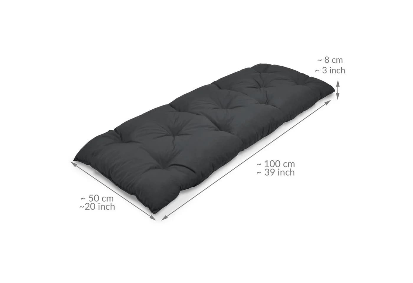 Beautissu Bankauflage Flair BK Graphitgrau Outdoor Kissen - Bild 3