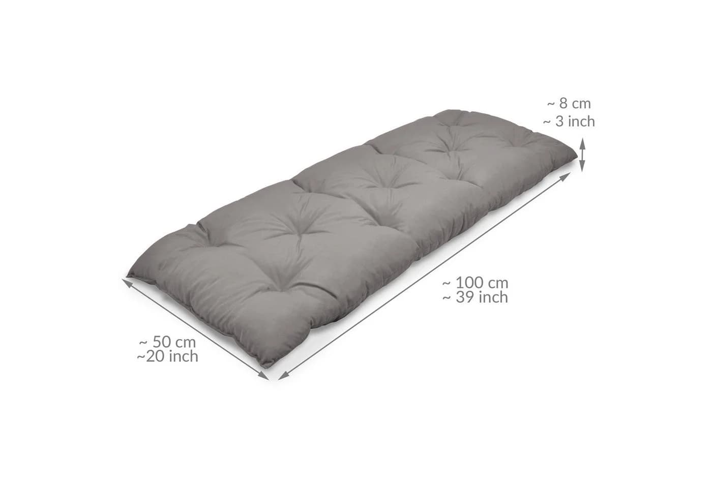 Beautissu Bankauflage Flair BK Hellgrau Outdoor Kissen - Bild 3