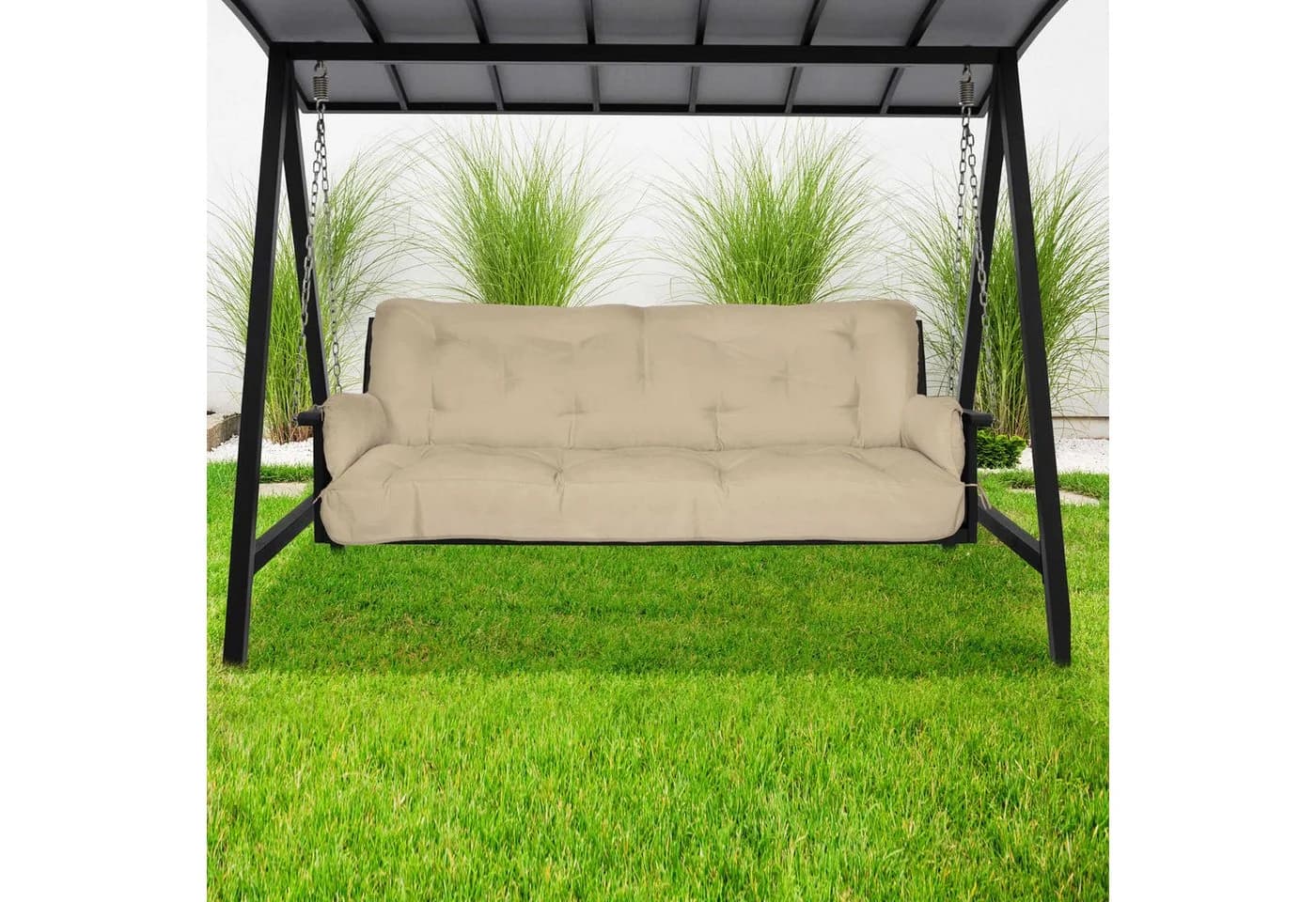 Beautissu Sitzauflage Hollywoodschaukel mit Kissen UV-Schutz