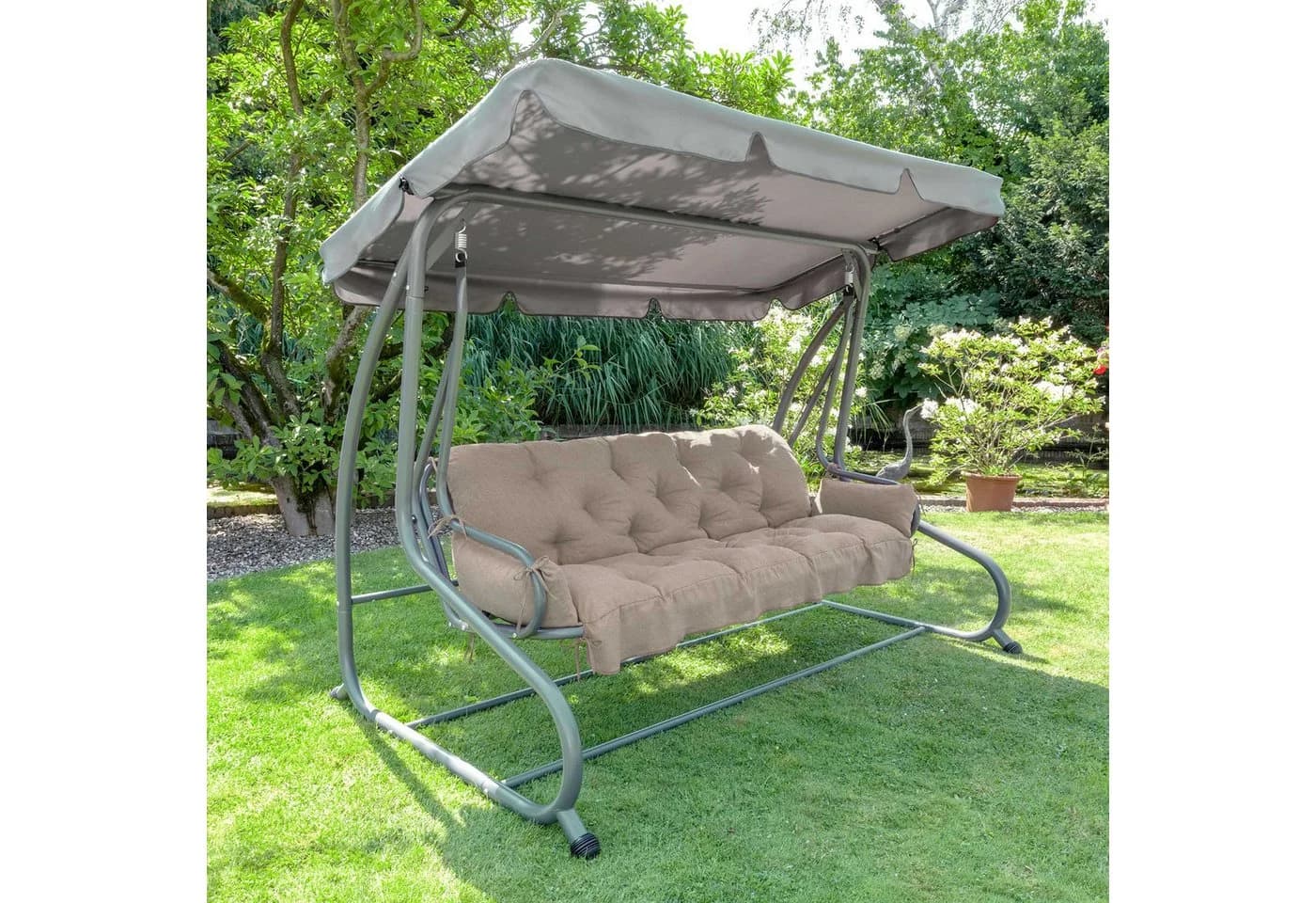 Beautissu Sitzauflage Hollywoodschaukel mit Kissen UV-Schutz - Bild 5