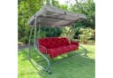 Beautissu Sitzauflage Hollywoodschaukel Rot mit Kissen Bild 5