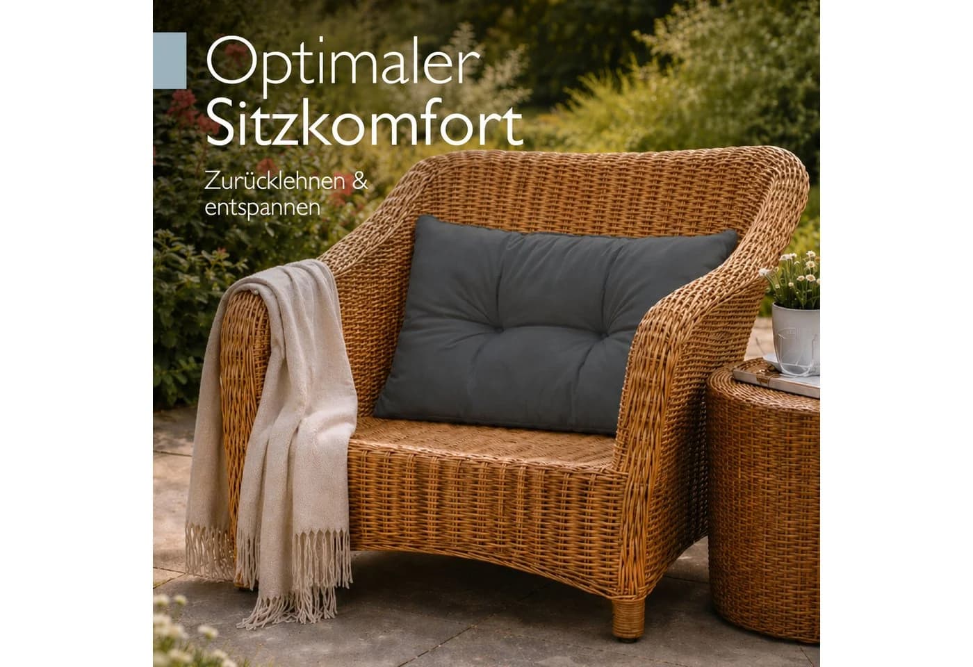 Beautissu Loungekissen Grau 10 cm Dick Polyester