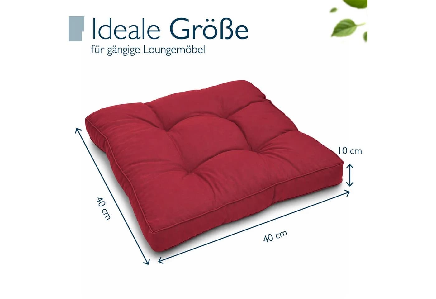 Beautissu Sitzkissen XLuna Rot 10cm Dick Polyester - Bild 3