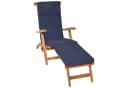 Beautissu Polsterauflage Deckchair Dunkelblau Abnehmbar Bild 1