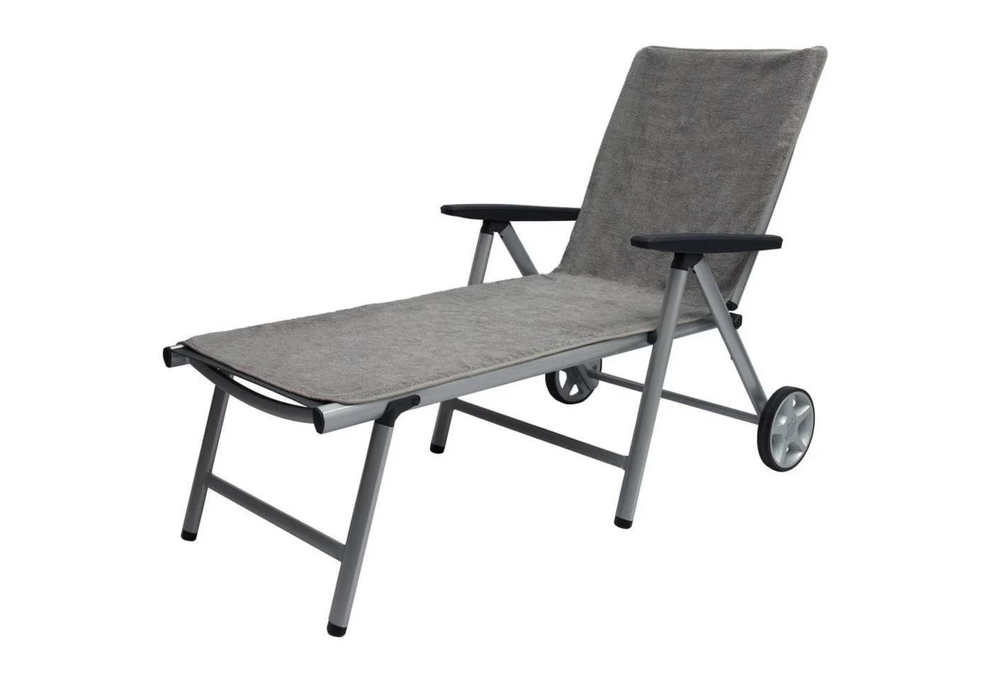 Beautissu XL Handtuch Frottee Handtuch für Sonnenliege Marbella, 70x200cm, Grau - Bild 2