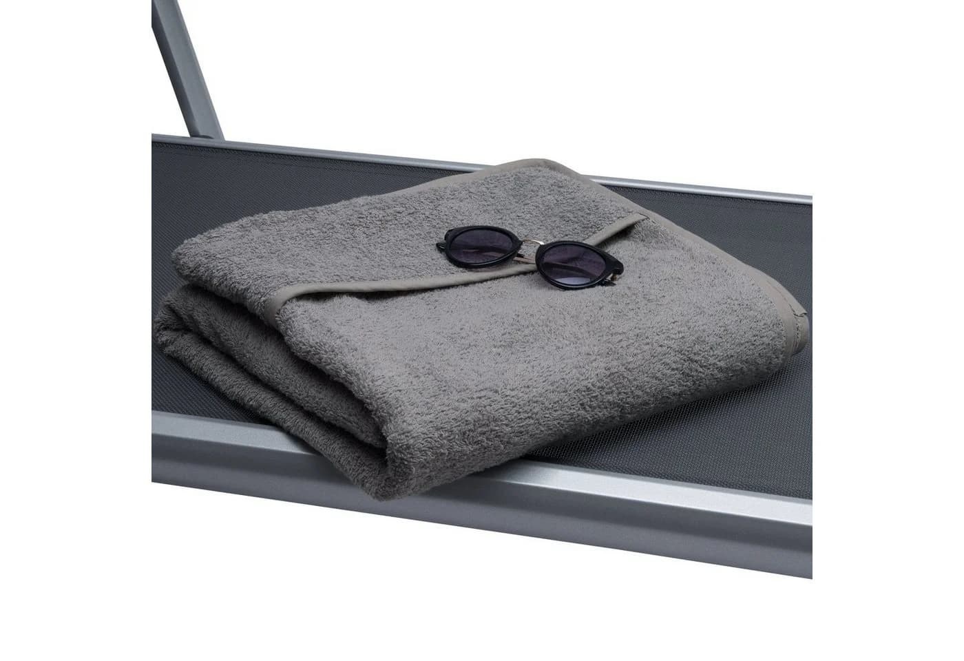 Beautissu XL Handtuch Frottee Handtuch für Sonnenliege Marbella, 70x200cm, Grau - Bild 3