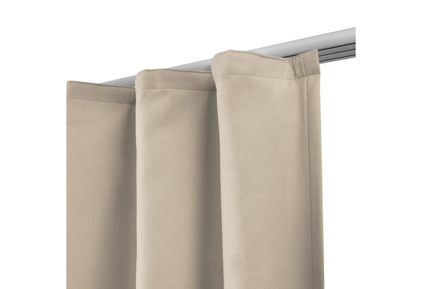Beautissu Thermovorhang 2er Set Creme Universalband Verdunkelnd