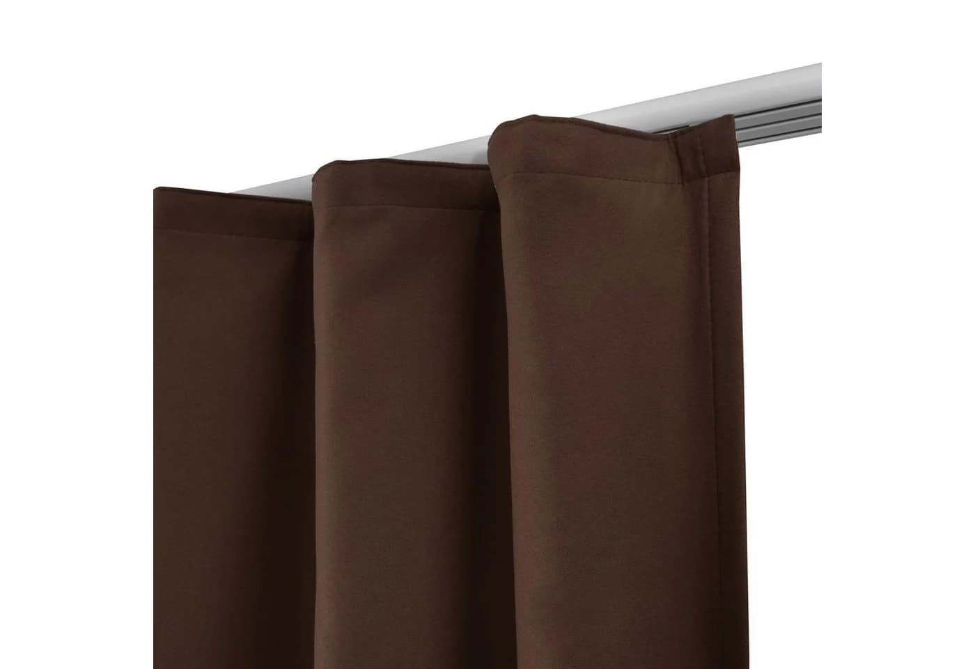 Beautissu Thermovorhang 2er Set Braun Verdunkelnd Universalband