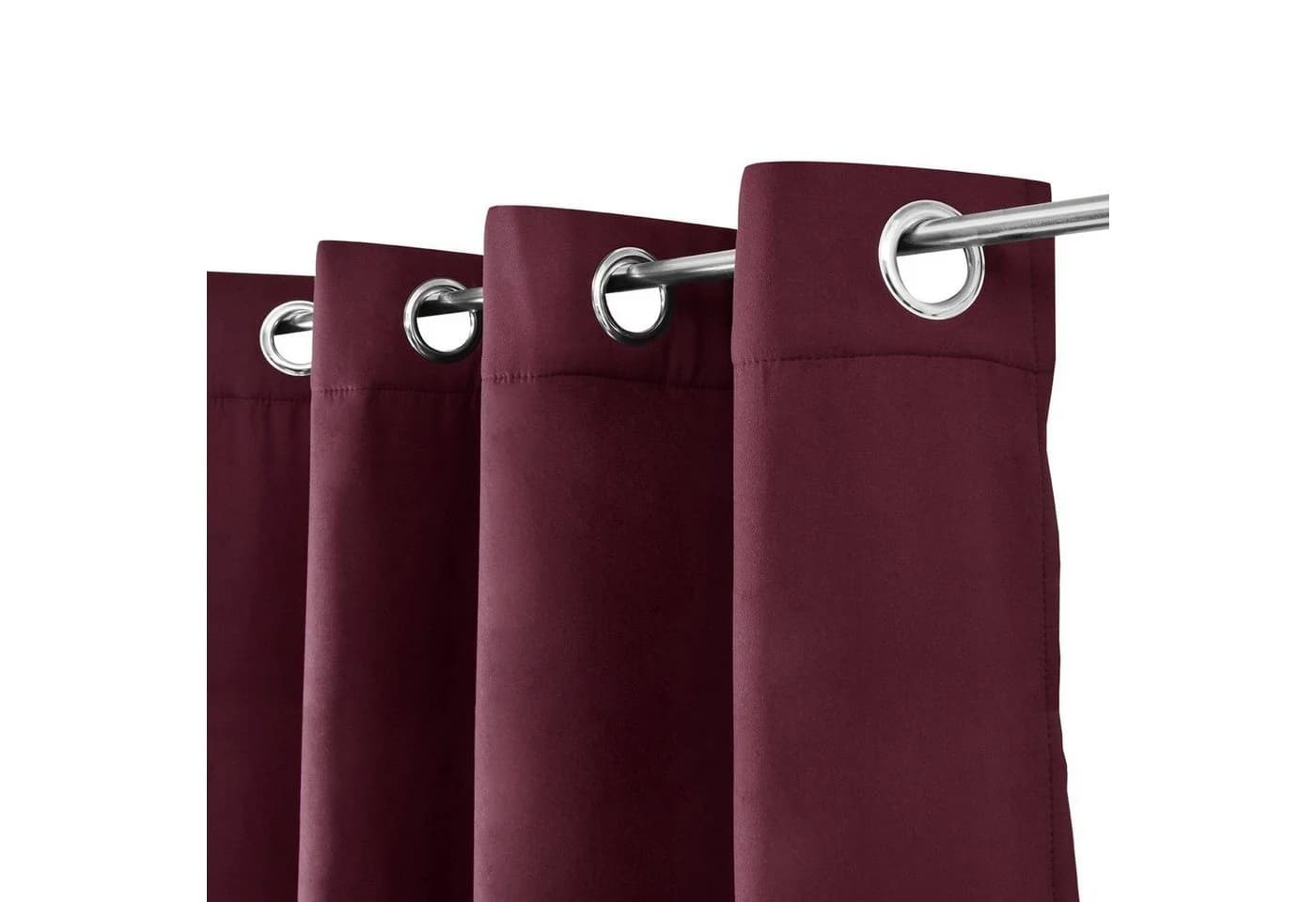 Beautissu Vorhang 2er Set Thermovorhang Gardine Bordeaux Amelie TO 140x245cm