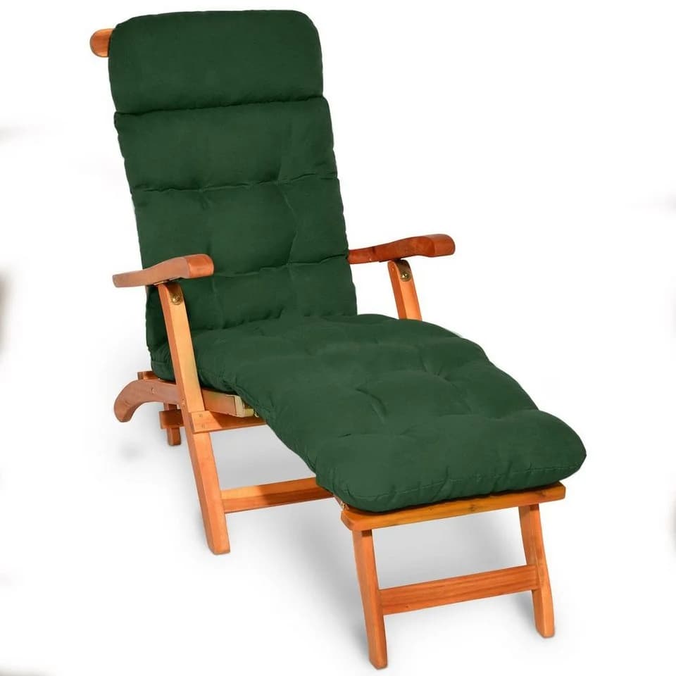 Beautissu Liegenauflage Deckchair 200x50x8 cm Grün - Bild 2