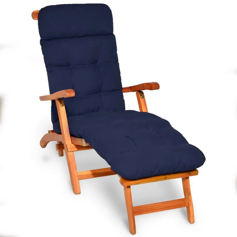 Beautissu Polsterauflage Deckchair Blau - Bild 2