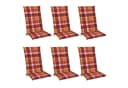 Beautissu Hochlehnerauflage 6er Set Rot Kariert Bild 2