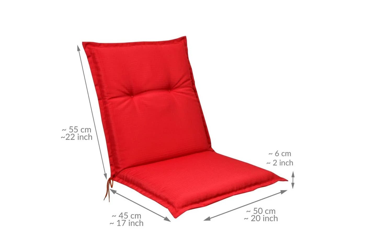 Beautissu Sitzauflage 6er Set Niedriglehner Base NL Rot 100x50cm - Bild 3