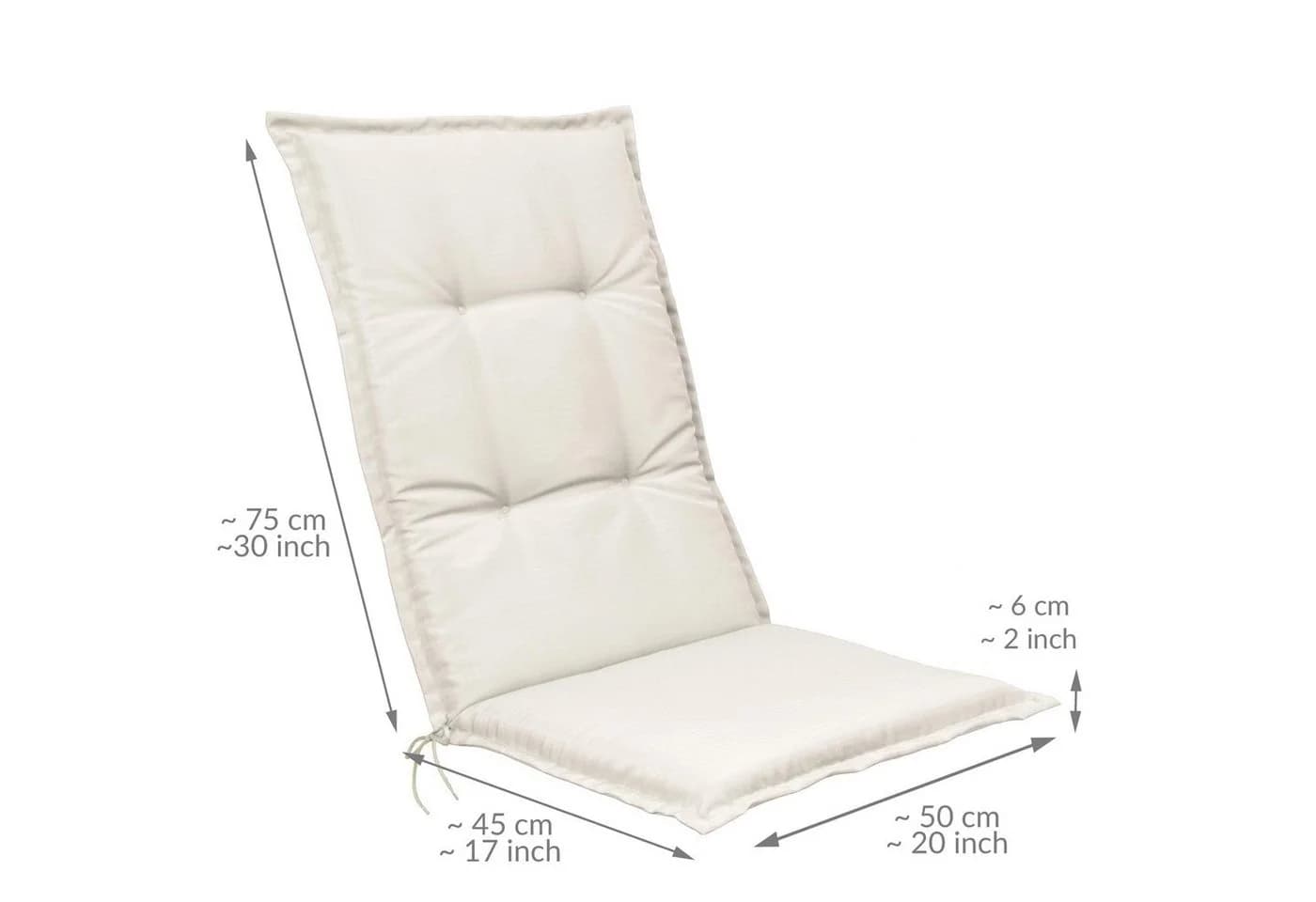 Beautissu Hochlehnerauflage 6er Set Natur Polyester - Bild 3