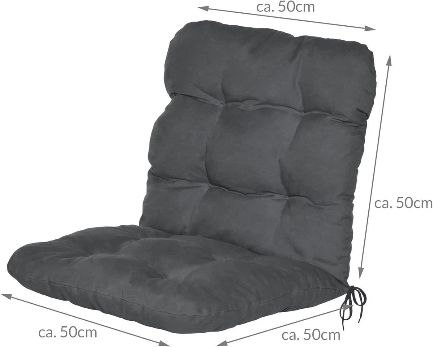 Beautissu Sitzauflage 2er Set Niedriglehner Graphitgrau
