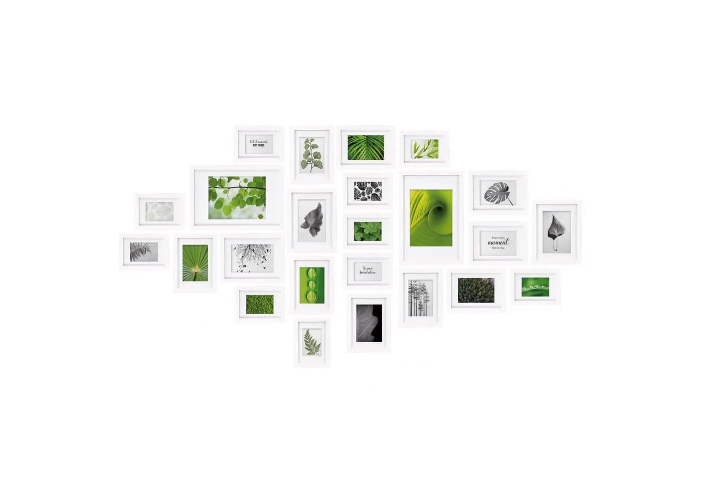 bomoe Bilderrahmen Set 24er Weiß MDF Glas Collage - Bild 2