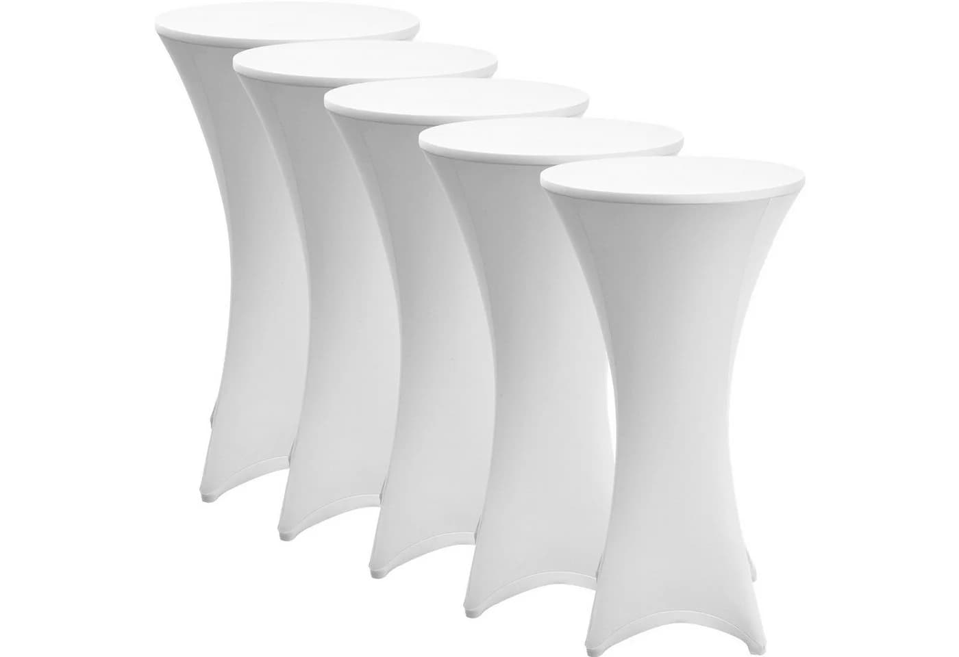 Beautissu Stehtischhusse Stretch Weiß 5er Set - Bild 2