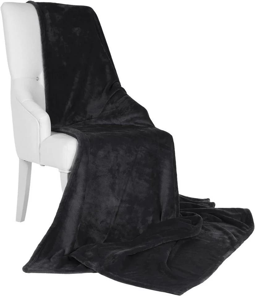 Wohndecke Aurelia Kuscheldecke Schwarz 150x200cm | Beautissu
