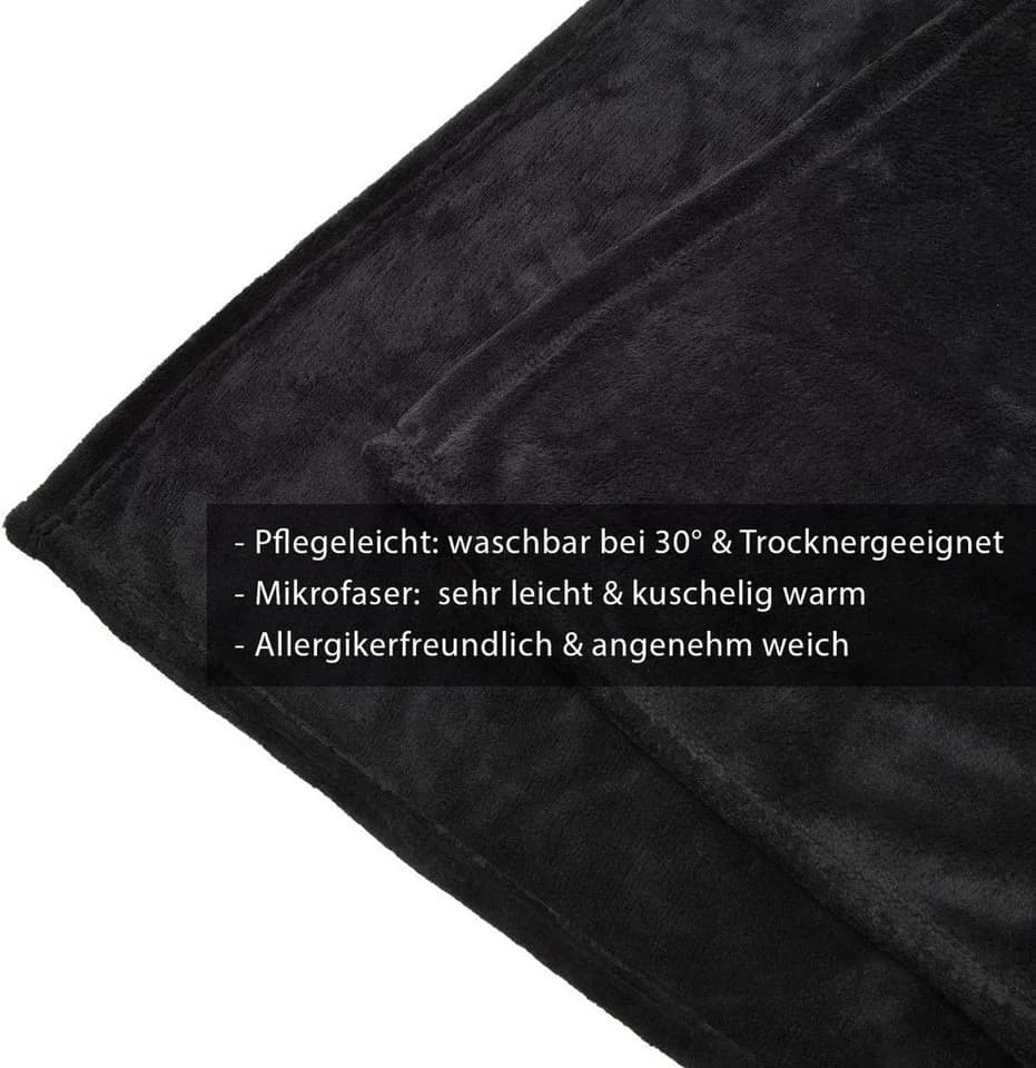 Wohndecke Aurelia Kuscheldecke Schwarz 150x200cm | Beautissu - Bild 4