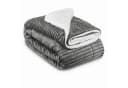 Beautissu Elisa Sherpa Kuscheldecke Anthrazit Glitzereffekt Bild 2