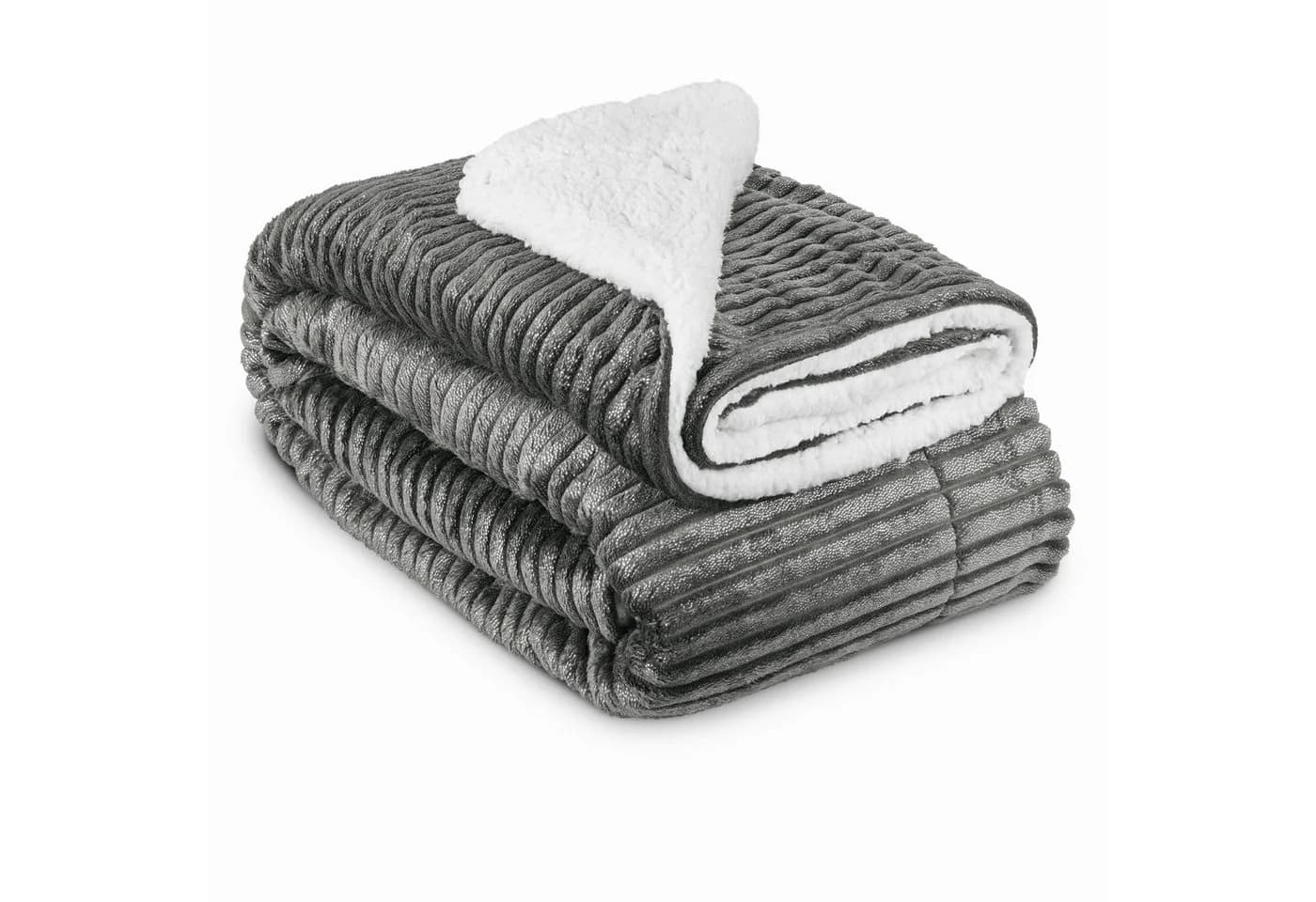 Beautissu Elisa Sherpa Kuscheldecke Anthrazit Glitzereffekt - Bild 2