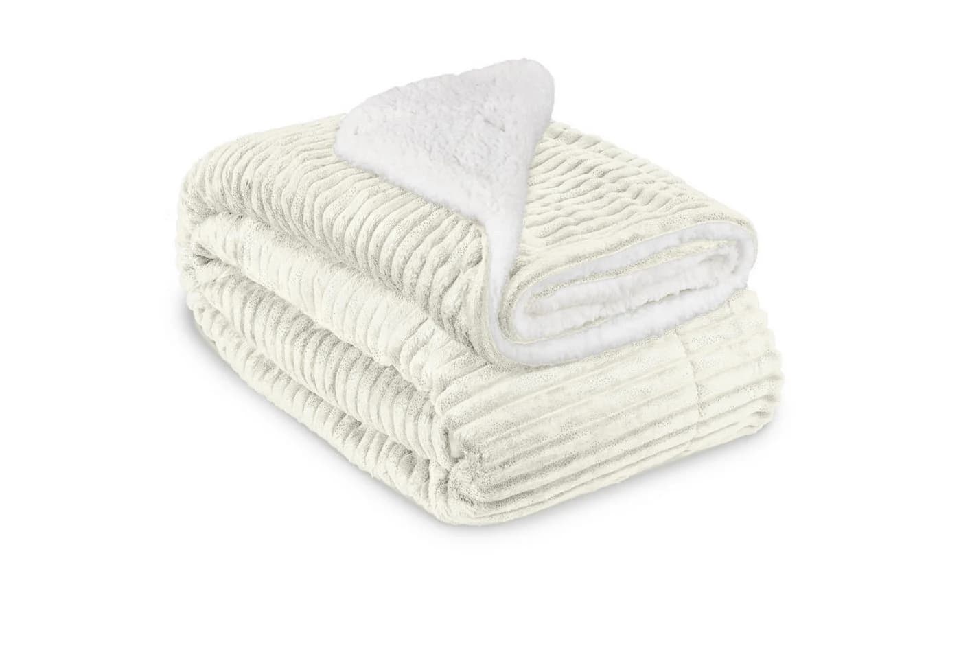 Beautissu Elisa Sherpa Kuscheldecke Glitzereffekt XL Natur - Bild 2
