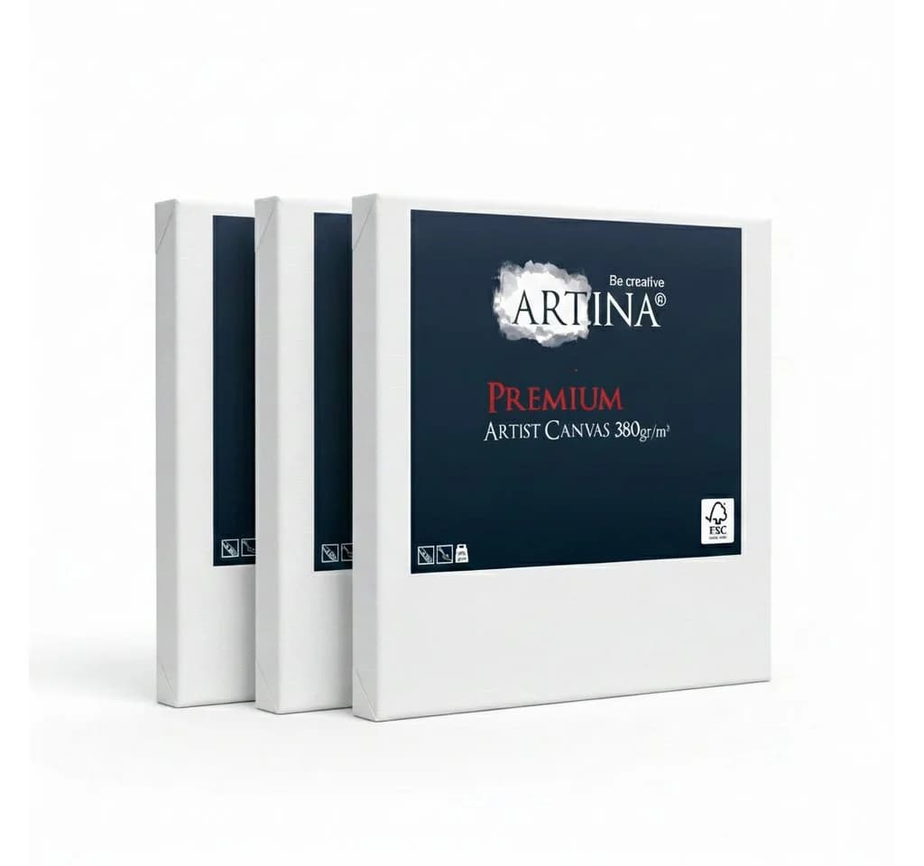 Artina Keilrahmen Leinwand Premium 30x40cm 3er Set 100% Baumwolle - Bild 2