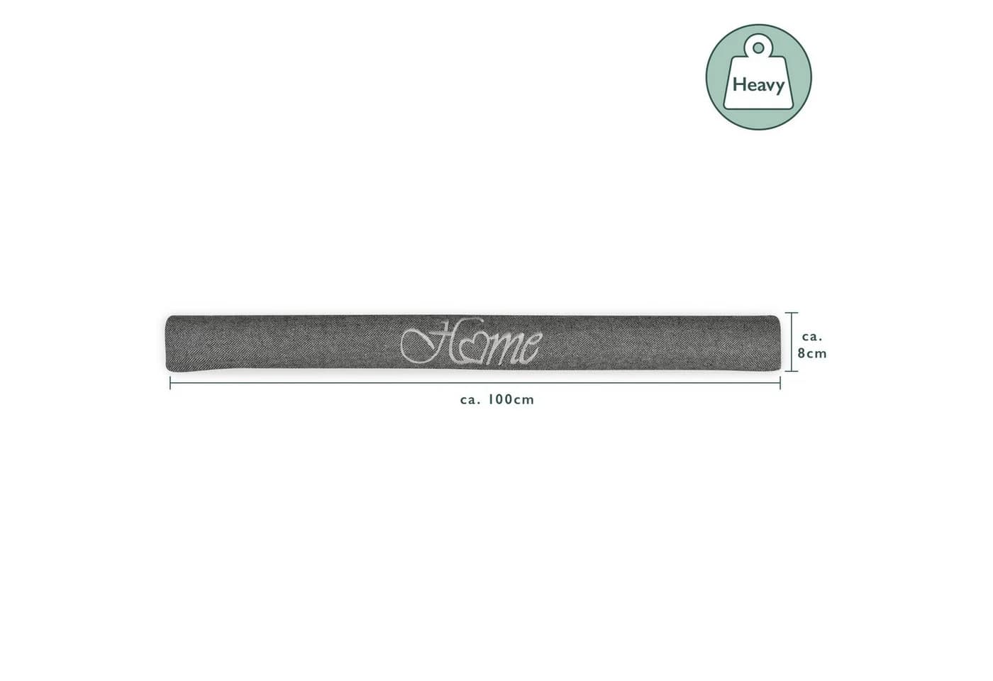 Beautissu Tuuli Zugluftstopper 100 cm Anthrazit Windstopper