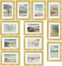 bomoe Bilderrahmen Set 12er Gold MDF mit Passepartout Bild 2
