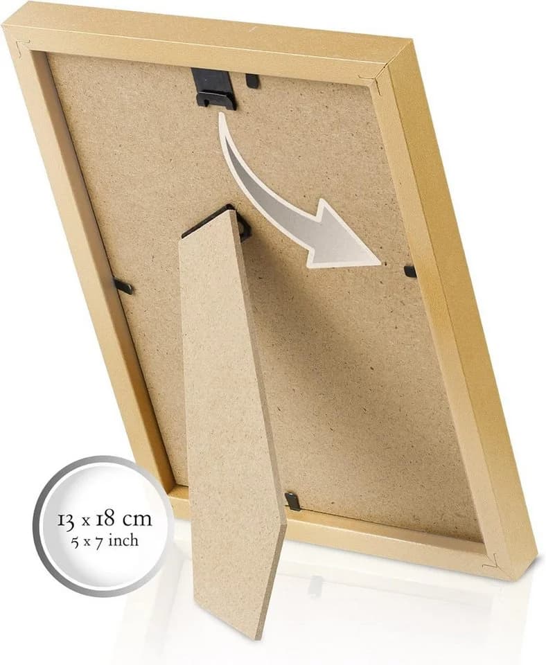 bomoe Bilderrahmen Set 12er Gold MDF mit Passepartout - Bild 4