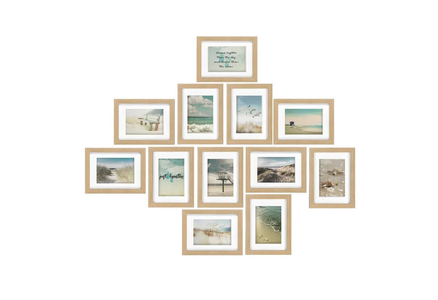 bomoe Bilderrahmen Set 12er Ocean Eiche Holz Collage - Bild 2