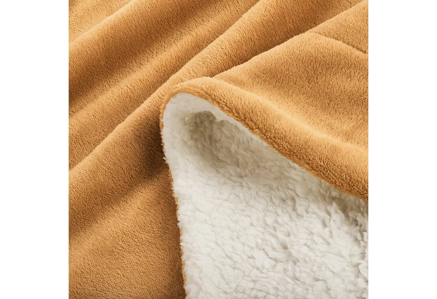 Beautissu Alina Sherpa Decke Beige/Weiß Kuscheldecke - Bild 3