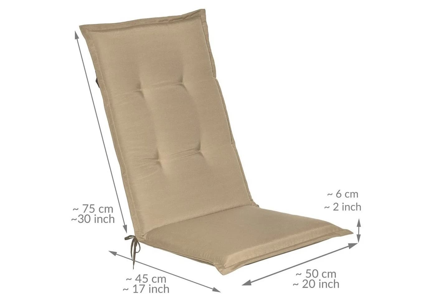 Beautissu Hochlehnerauflage 4er Set Natur Polyester