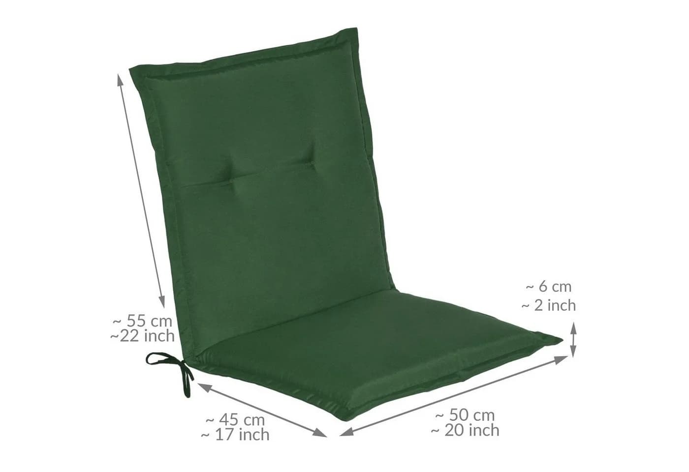 Beautissu Sitzauflage Niedriglehner 4er Set Dunkelgrün UV-Schutz