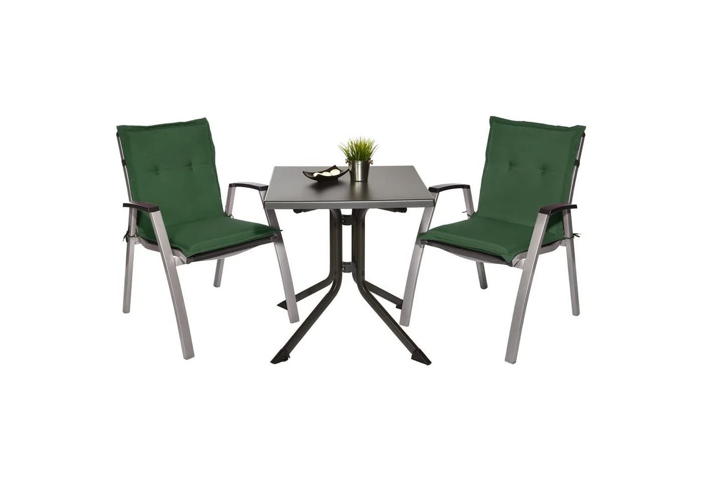 Beautissu Sitzauflage Niedriglehner 4er Set Dunkelgrün UV-Schutz - Bild 5