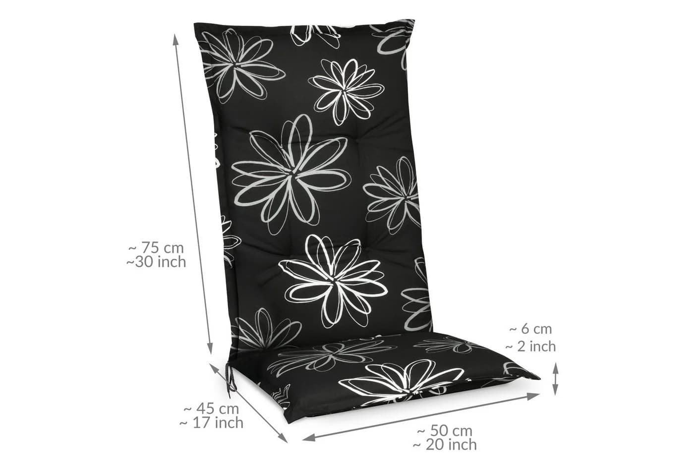 Beautissu Hochlehnerauflage Schwarz UV-Lichtecht Gartenstuhl - Bild 3