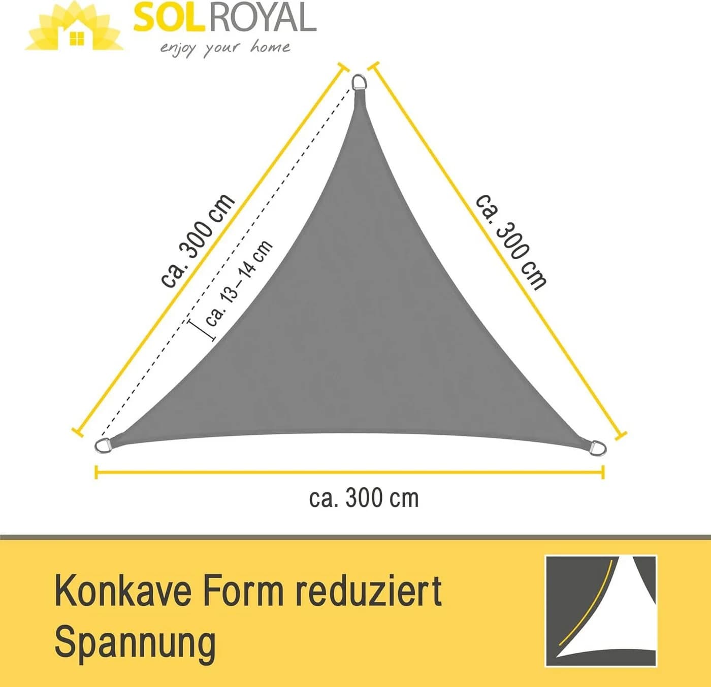 Sol Royal Sonnensegel 3,6x3,6m Grau Wasserdicht UV-Schutz