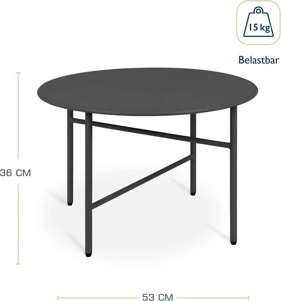 bomoe Beistelltisch 2er Set Schwarz Outdoor
