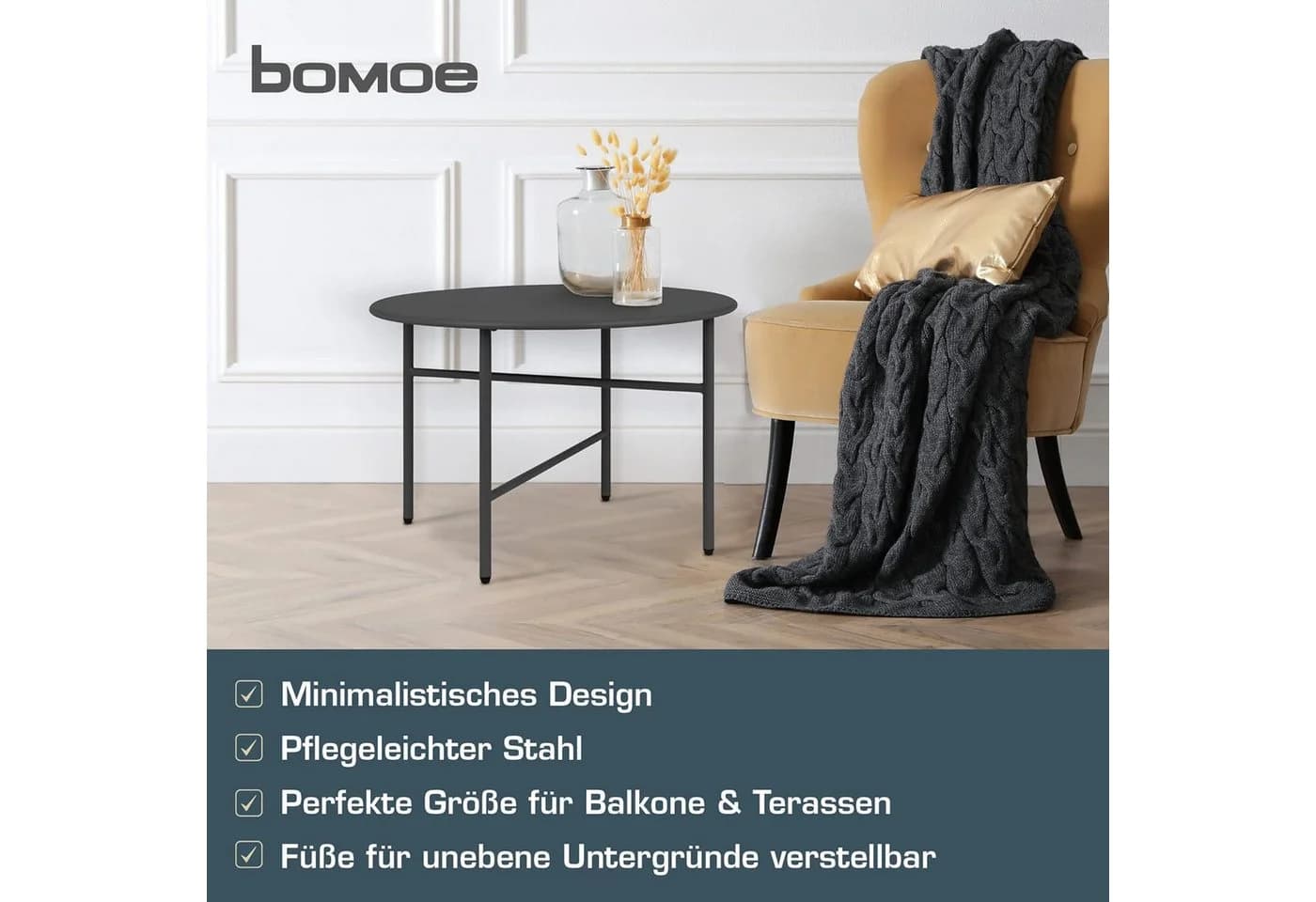 bomoe Beistelltisch 2er Set Schwarz Outdoor - Bild 5