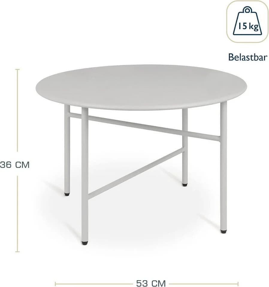 bomoe Beistelltisch 2er Set Hellgrau In- & Outdoor