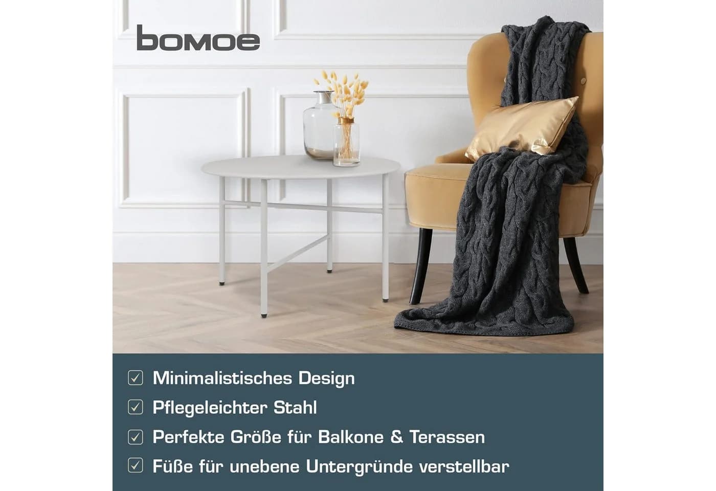 bomoe Beistelltisch 2er Set Hellgrau In- & Outdoor - Bild 5