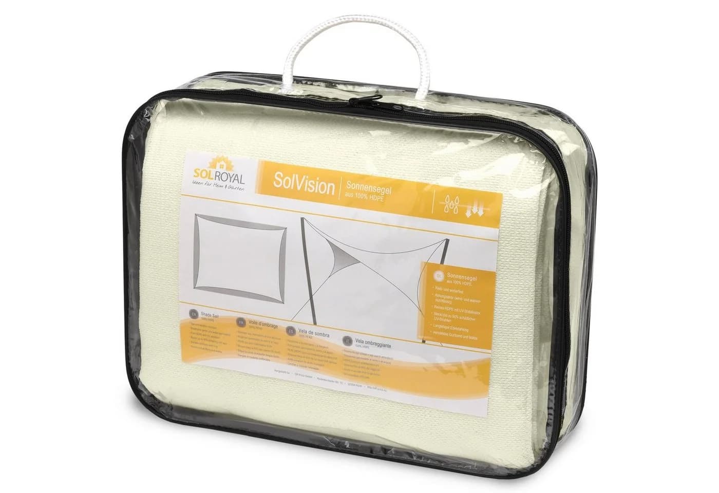 Sol Royal Sonnensegel 2x2m SolVision HS9 Beige HDPE UV-Schutz - Bild 5