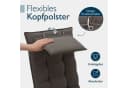 Beautissu Hochlehnerauflage Premium mit Kopfpolster Taupe Bild 5