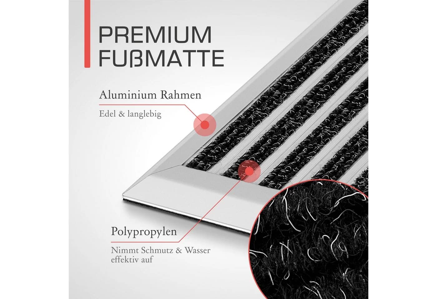 bomoe Fußmatte Silber für Innen und Außen