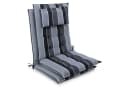Beautissu Hochlehnerauflage 2er Set Anthrazit-Gestreift mit Kopfpolster Bild 2