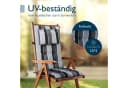 Beautissu Hochlehnerauflage 2er Set Anthrazit-Gestreift mit Kopfpolster Bild 4