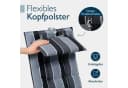 Beautissu Hochlehnerauflage 2er Set Anthrazit-Gestreift mit Kopfpolster Bild 5