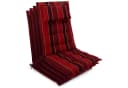 Beautissu Hochlehnerauflage 4er Set Rot-Anthrazit-Gestreift mit Kopfpolster Bild 2