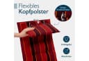 Beautissu Hochlehnerauflage 4er Set Rot-Anthrazit-Gestreift mit Kopfpolster Bild 3